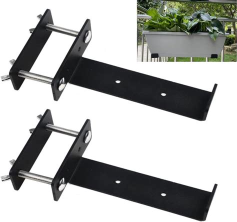 metal deck rail brackets for flower box holder|flower boxes outdoor deck railing.